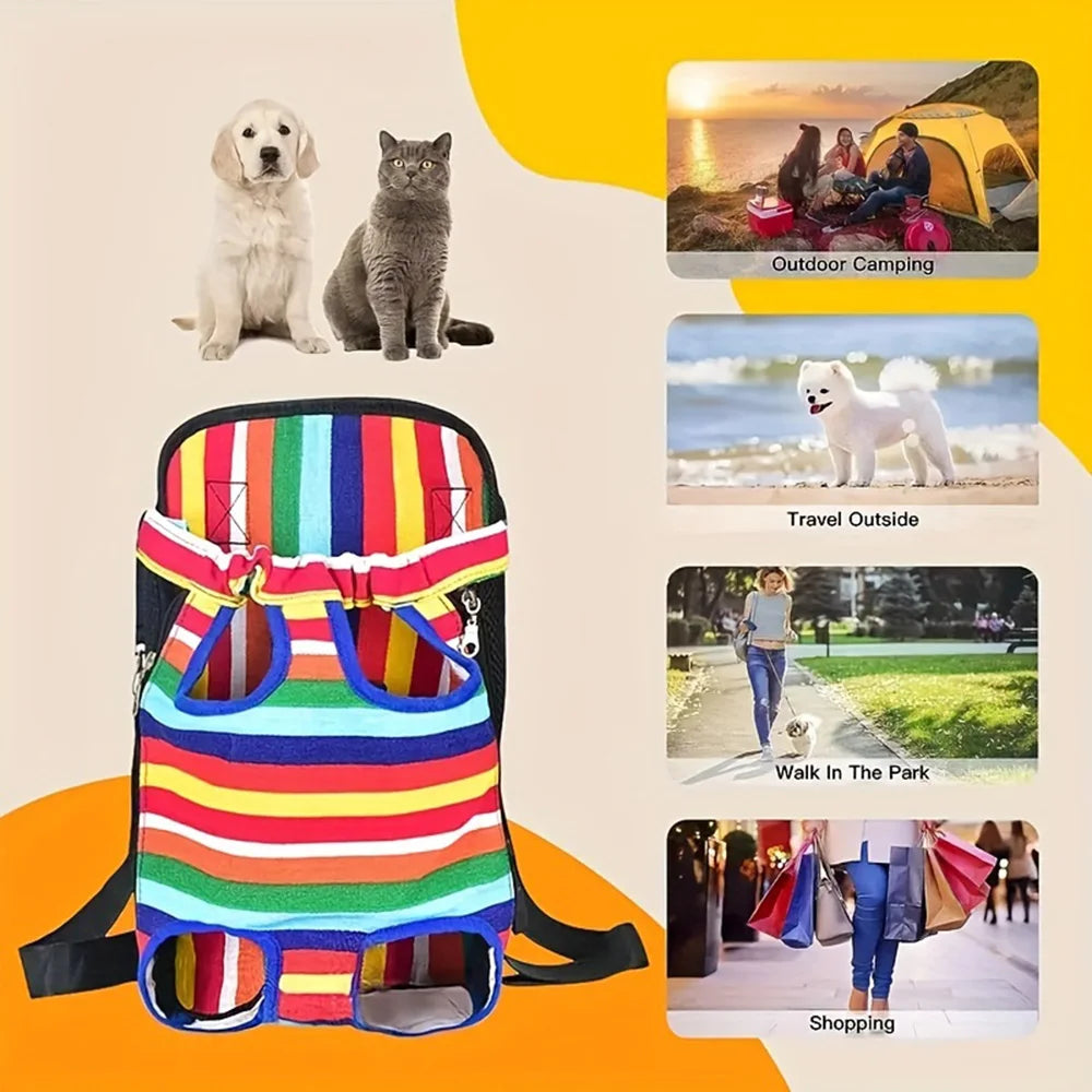 1pc,Cat and Dog Pet Backpack, Cat and Dog Travel Pet Bag, Breathable Shoulder  Portable Bag, Pet Supplies