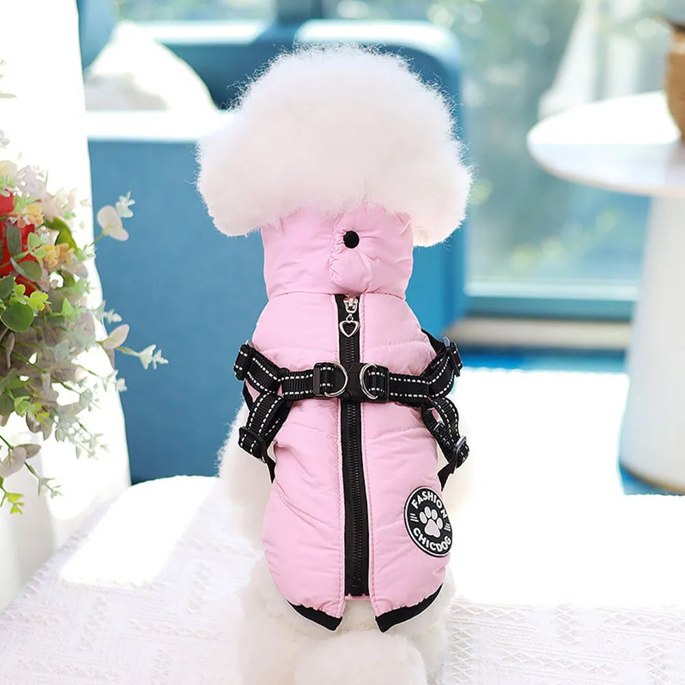 Dogs and Cats Coat Jacket Pet Vest Dog Pet Harness Zipper Design Puppy Warm Hoodies Clothes 4 Colours