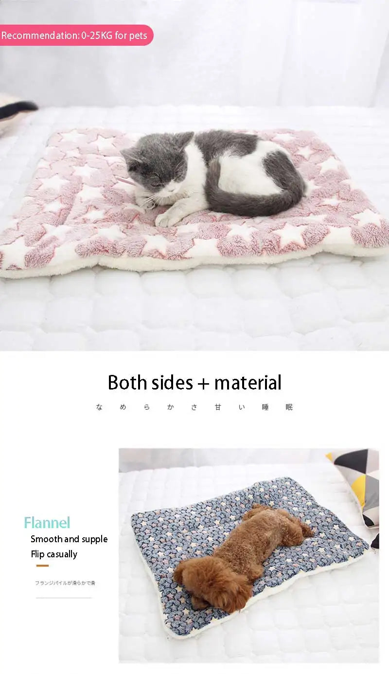 Soft Flannel Thickening Pet Soft Fleece Pad Pet Blanket Mattress Puppy Cat Sofa Mat Home Carpet Warm Sleep Set Dog Bed