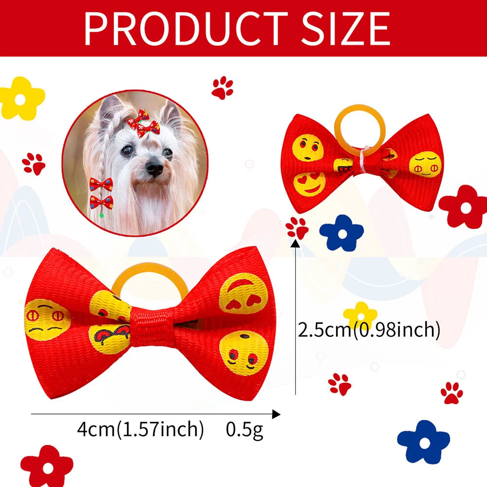 10/20/30PCS Pet Grooming Hair Bows Puppy Mix Colours Decorate Hair Accessories for Small Dog Hair Rubber Bands Dog Supplier