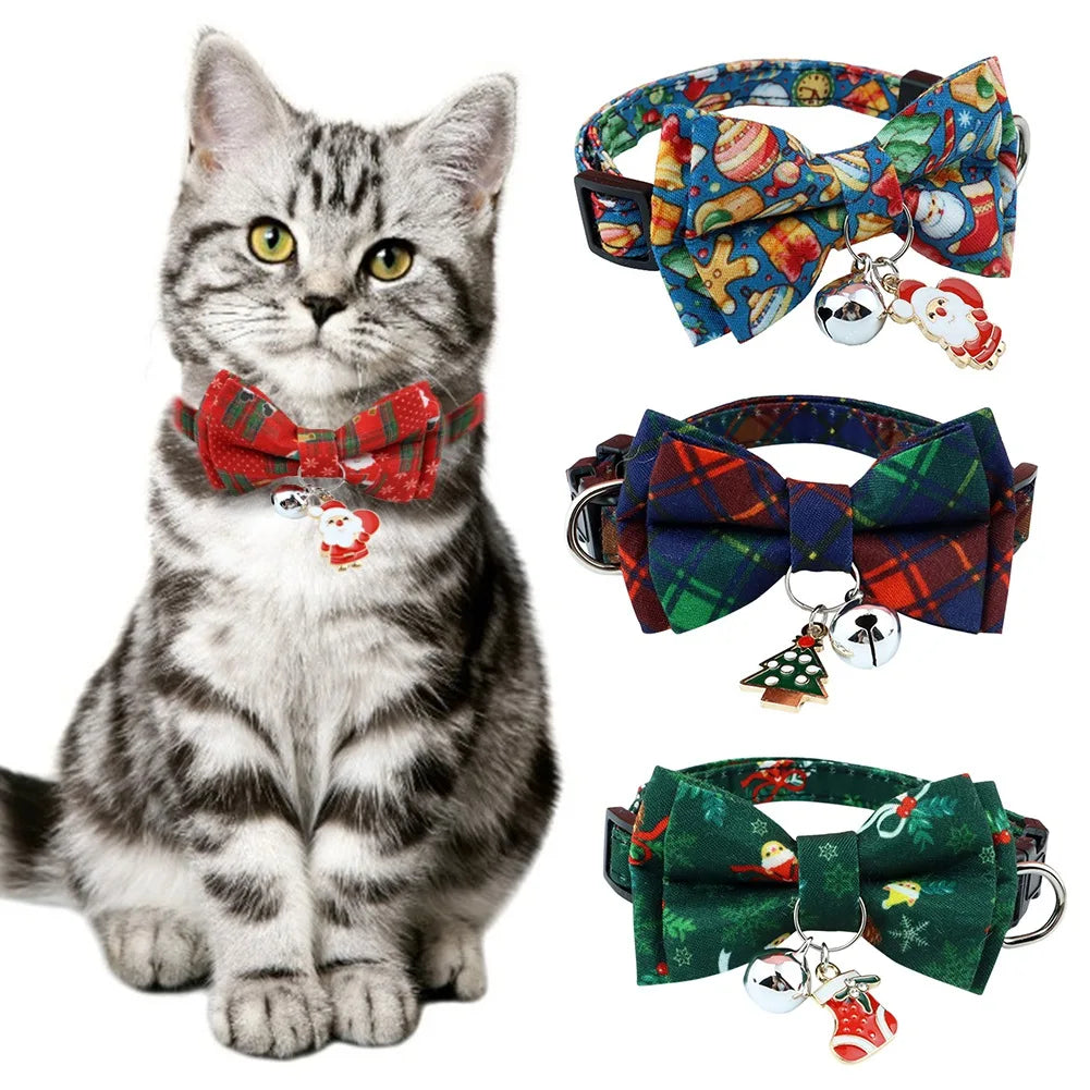 Cat Breakaway Collar with Bell and Bow Tie