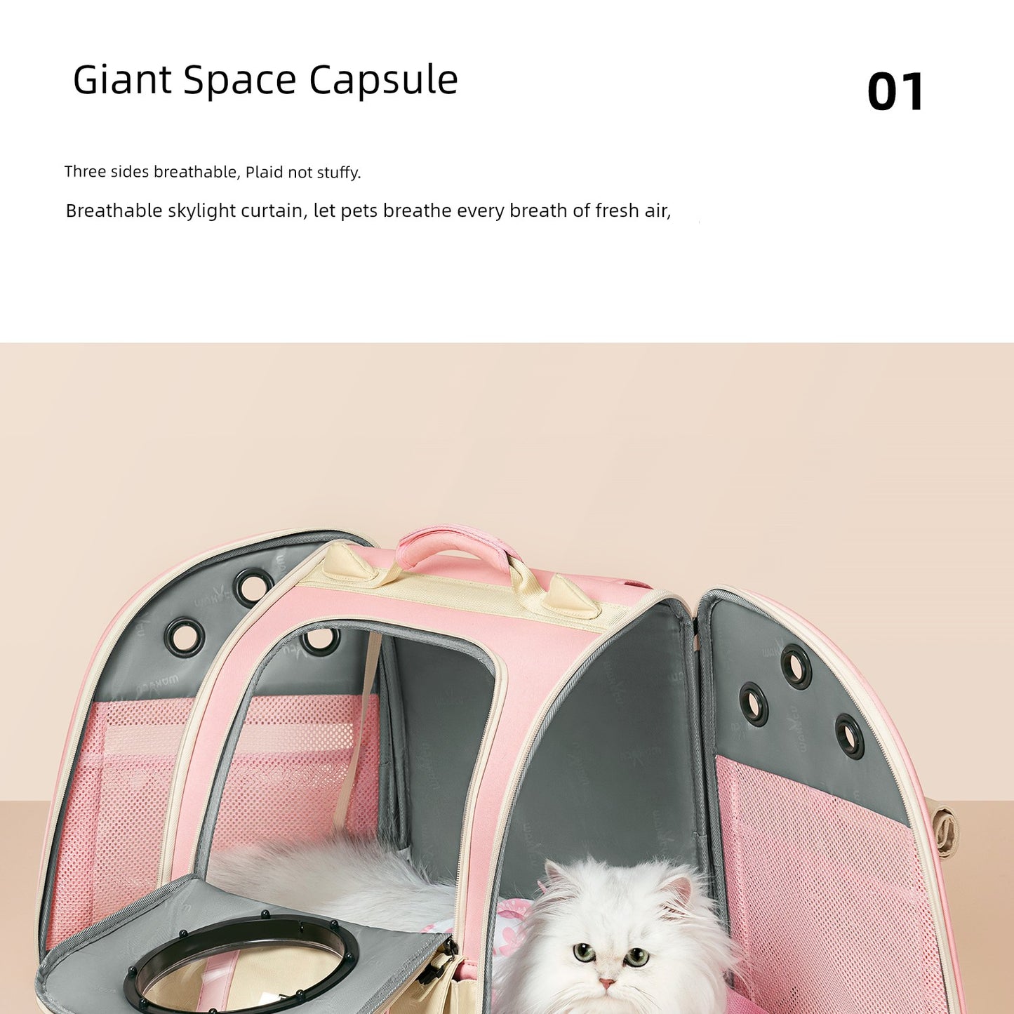 Cat Bag Portable Fall and Winter Heattech Travel Pet Backpack Space Capsule Breathable Cat Cage