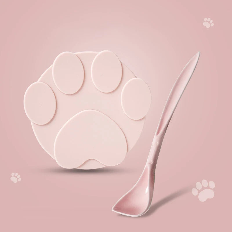 Portable Silicone Canned Lid Spoon Reusable Cover Sealed Pet Food Can Lids For Puppy Cat and Dog Food Storage Fresh-Keeping Item