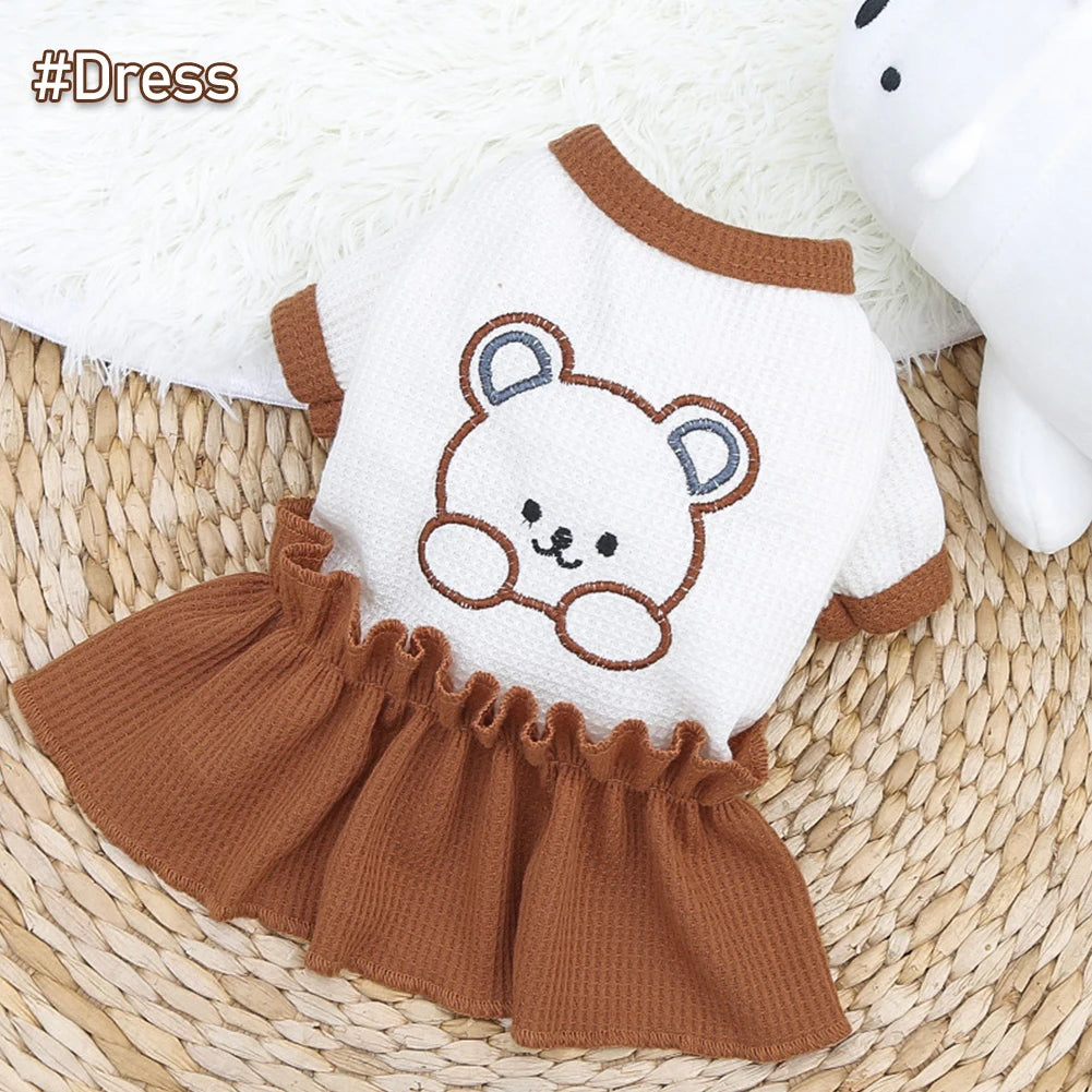 Spring Summer Dog Dress Pet Skirts Pet Lovers' Clothes Comfortable Soft Puppuy Dogs Cats Vest Dress Pet Clothes Dog Clothes