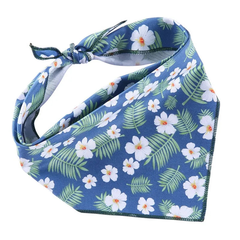 Soft Flower Pattern Pet Dog Triangle Bandana Cat Puppy Kerchief Pet Bibs Dog Accessories Pet Neckerchief Scarf Dog Saliva Towel