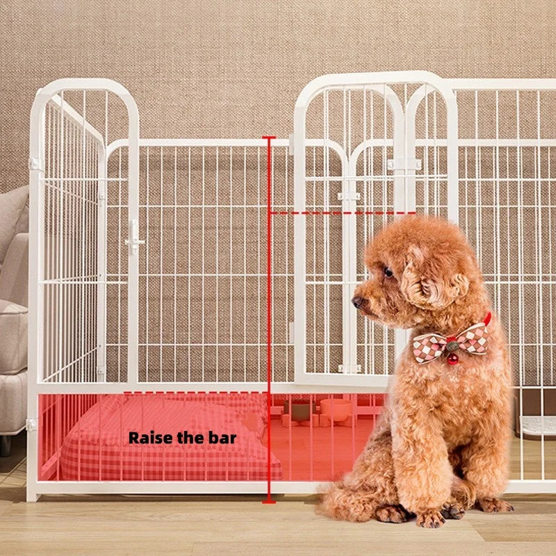 Two-Color Pole Fence Pet Fence With High Threshold Dog Fence Dog Cage Small And Medium Dog Isolation Door Fence Fence Kennel