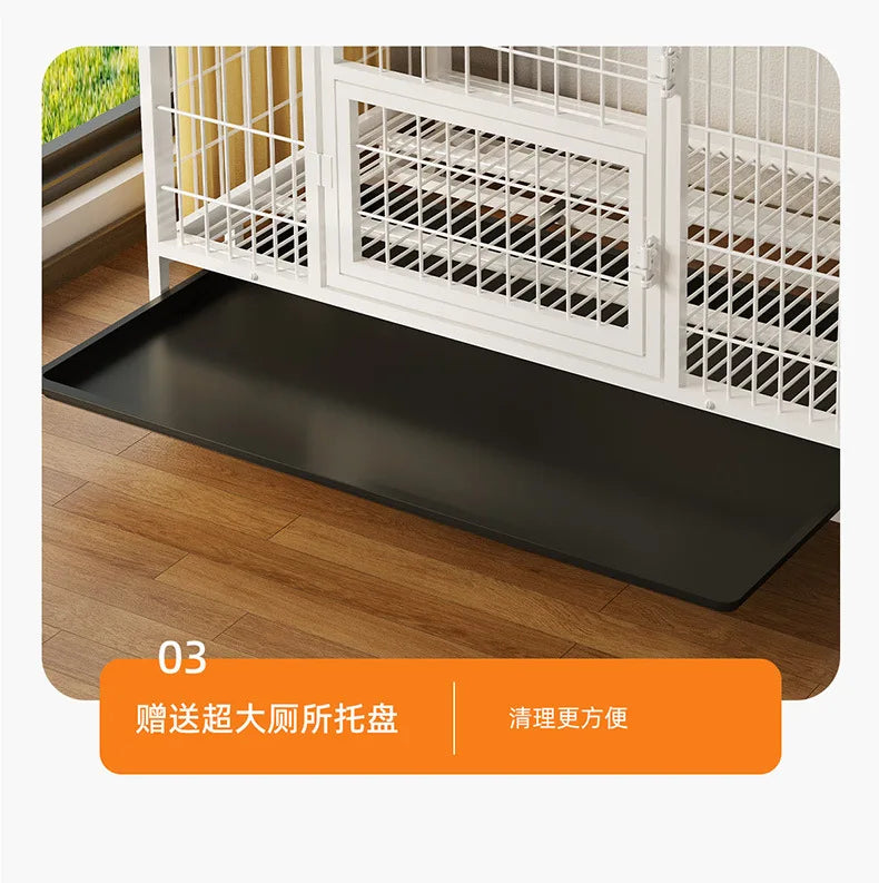 Large Dog Square Tube in Dog Cage Thickened Pet Cage Small Dog Iron Cage