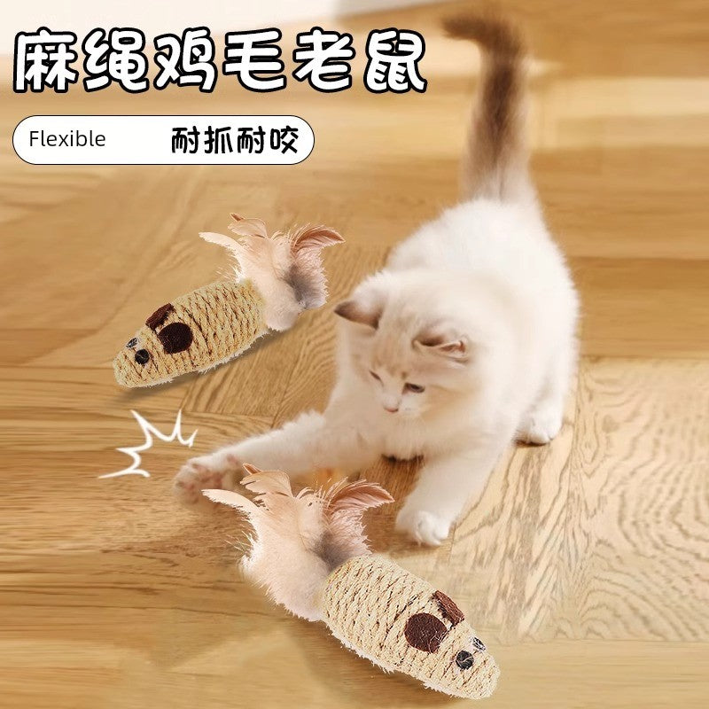 Hemp Rope Relieving Stuffy Handy Gadget Scratch-Resistant Simulation Cat Toy