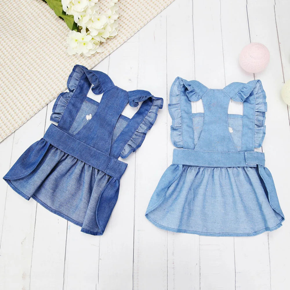 Dog Dress Puppy Luxury Skirt Dog Clothes Princess Dresses Wedding Evening Dress Tutu Skirt Denim Skirt for Small Dogs Clothing