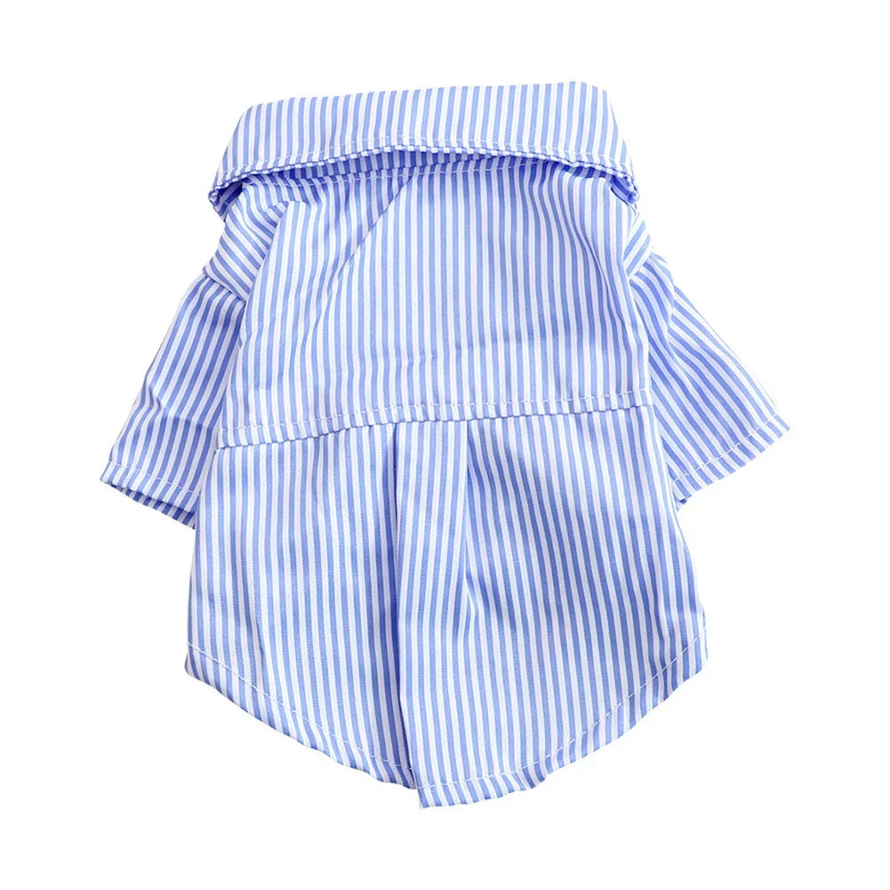 Pet Dog Clothes Bowknot Striped Shirts for Dogs Clothing Cat Small Thin Summer Blue Fashion Boy Girl Chihuahua Pet Products