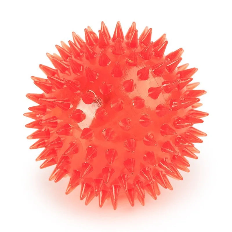 Dog Toy Pet Luminous Toy Ball Squeaky Bite Resistant Elastic Hedgehog Ball Dog Toys for Small Large Dogs Spiky Ball