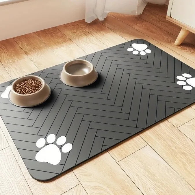 Pet Feeding Mat-Absorbent Pet Placemat for Food and Water Bowl, with Waterproof Rubber Backing, Quick Dry Water Mat for Dog Cat