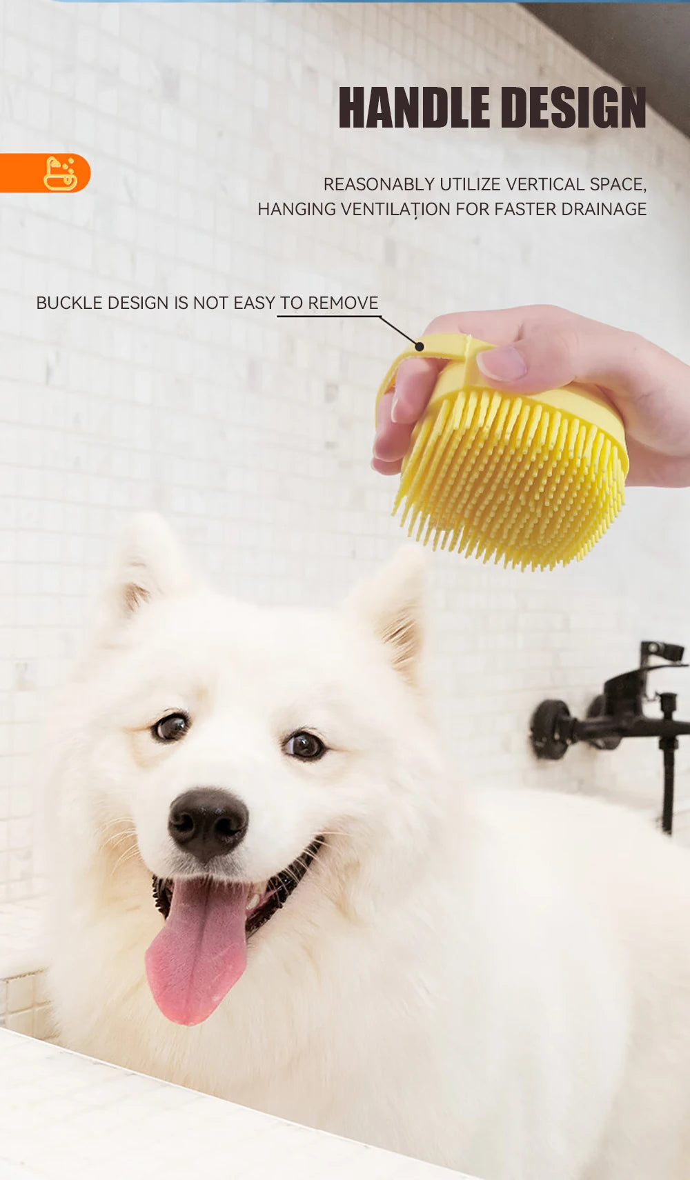 Brosse de bain pour chien, brosse de massage pour animaux de compagnie, distributeur de shampoing, brosse en silicone souple, poils en caoutchouc pour chiens et chats, outil de toilettage de douche