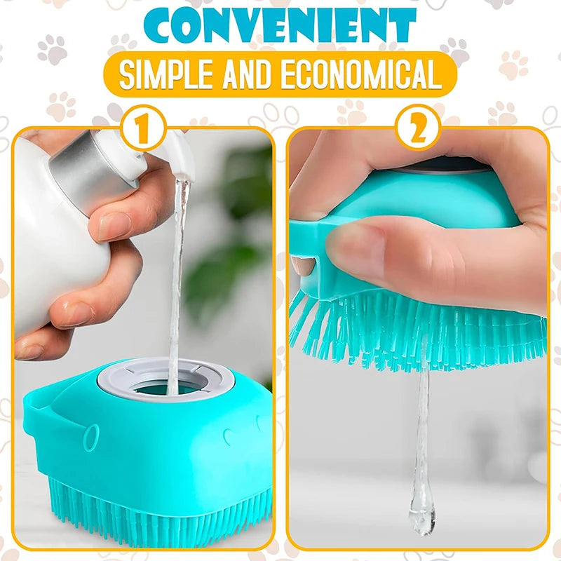 Puppy Dog Bath Accessories Pet Dog Bath Shampoo Brush Cat Grooming Massage Comb Scrubber For Bathing Short Hair Soft Silicone