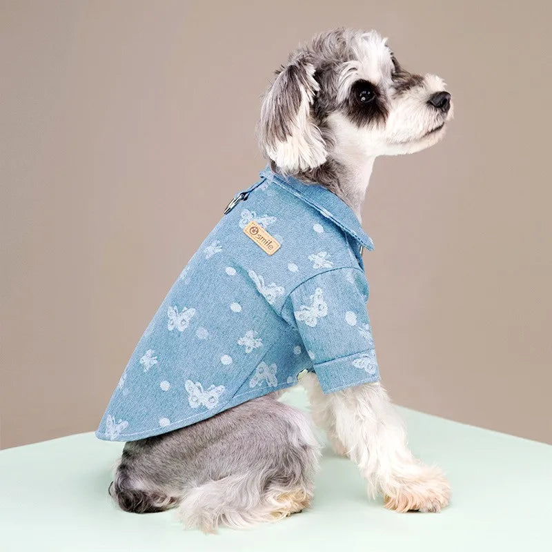 Pet Dog Shirt Fashion Dog Clothes Spring Puppy Sweatshirt Cute Print Cat Shirt Warm Pet Costumes Soft Dog Vest Chihuahua Clothes