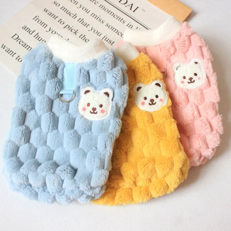 Dog Sweater Plush Warm Pet Clothes for Small Medium Dogs Cats Puppy Vest Fashion Dog Coat Chihuahua Yorkie Teddy Bichon Clothing