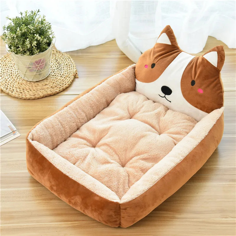 Winter Warm Puppy Cat Bed Sofa Washable Cartoon Pet Beds for Small Dogs Cats Yorkies Katten Kennels Pets Products Accessories