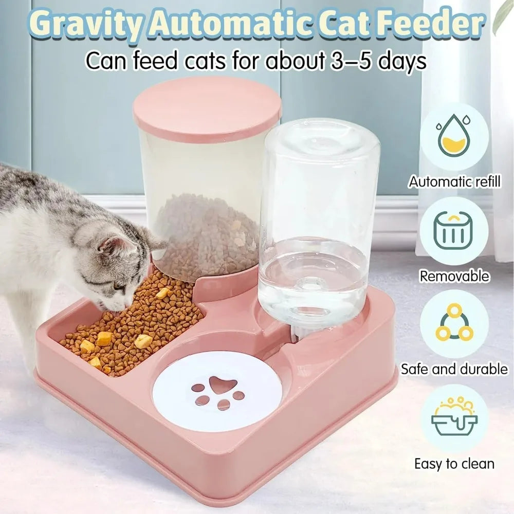 Large Capacity Pet Food Bowl Automatic Cat Feeder Dog Bowl Foodstuff Water Bottle Wet and Dry Storage Dispenser Pet Supplies