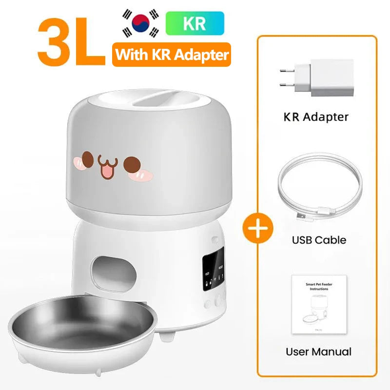 ROJECO Automatic Cat Feeder 3L Smart Pet Food Dispenser WiFi Button Auto Dog Feeder For Cats Pets Remote Control Feeding Supply