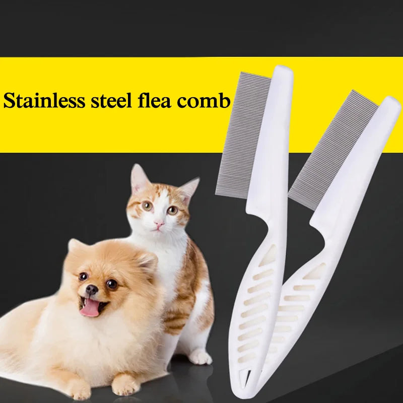 1pc Pet Hair Shedding Comb Stainless Steel Flea Comb for Cat Dog Pet Comfort Flea Hair Grooming Comb Dog Brush Grooming Tools