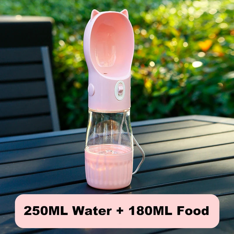 2 In 1 Portable Dog Water Bottle Dispenser For Small Dogs Cats Outdoor Walking Travel Hiking Drinking Bowls Chihuahua Supplies