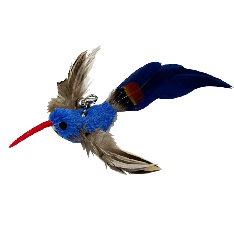 Interactive Cat Toy Funny Simulation Bird Feather with Bell Cat Stick Toy for Kitten Playing Teaser Wand Toy Pet Cats Supplies