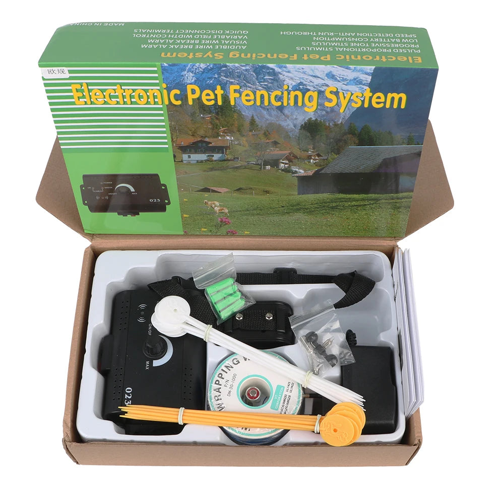 Electric Dog Fence Waterproof Pet Accessories Electronic Pet Fence System Containment Dog Training Collar Sound Shocked Collar