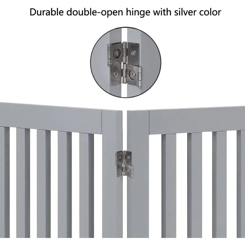 36”H Free Standing Pet Gate for Dog Cat Baby, Tall Wooden Dog Gates for Doorway, Stairs, Foldable Pet Fence for The House