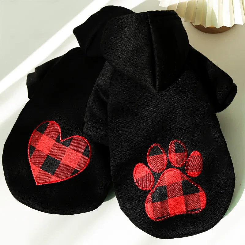 Winter Warm Pet Dog Clothes for Large Dogs Fashion Puppy Sweaters Cute Print Cat Hoodies Soft Pet Kitten Outfits Bulldog Clothes