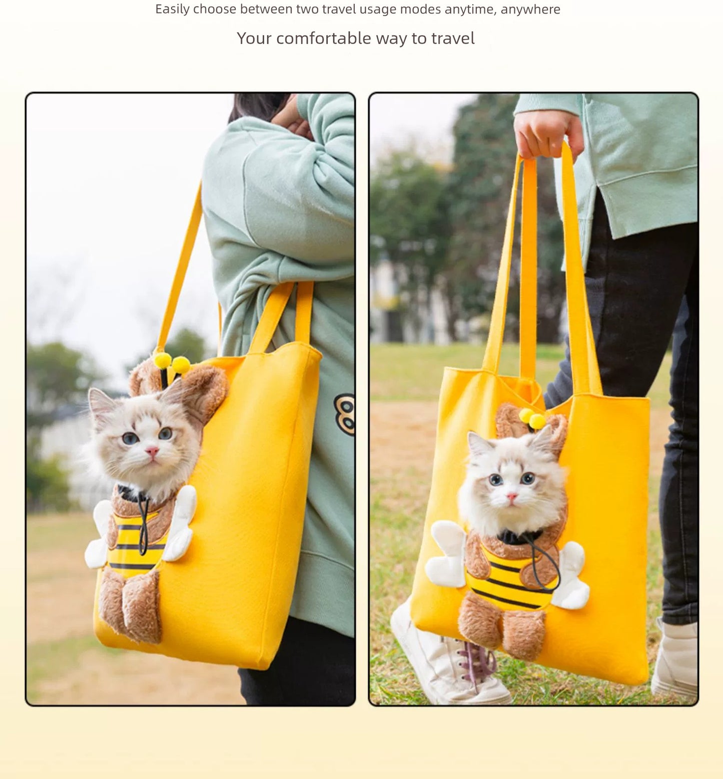 Cat Bag Outdoor Portable Canvas Bag Shoulder Bag Crossbody Bag Dog Backpack Exposed Cat Small Size Dogs Pet Bag