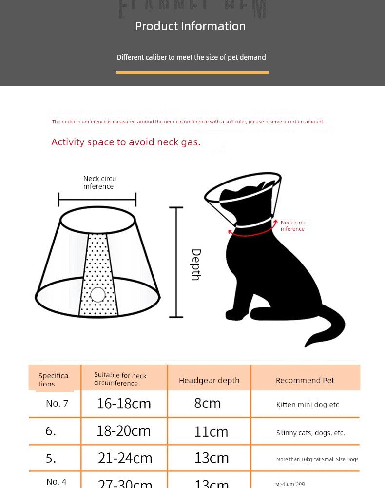 Cone for Cats or Dogs to prevent licking or biting