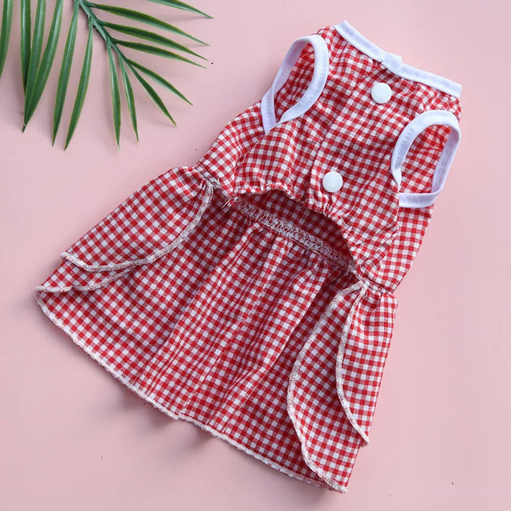 Dog Dress for Small Dog Girl Puppy Clothes Female Princess Tutu Striped Skirt Summer Shirt for Chihuahua Cat Pet Apparel Outfits