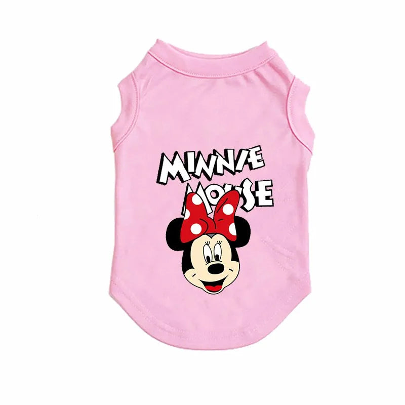 Disney Cartoon Dog Cat Vest Summer Pet Dogs Clothes Mickey And Minnie Dog Shirt for Small Medium Puppy French Bulldog Ropa Perro