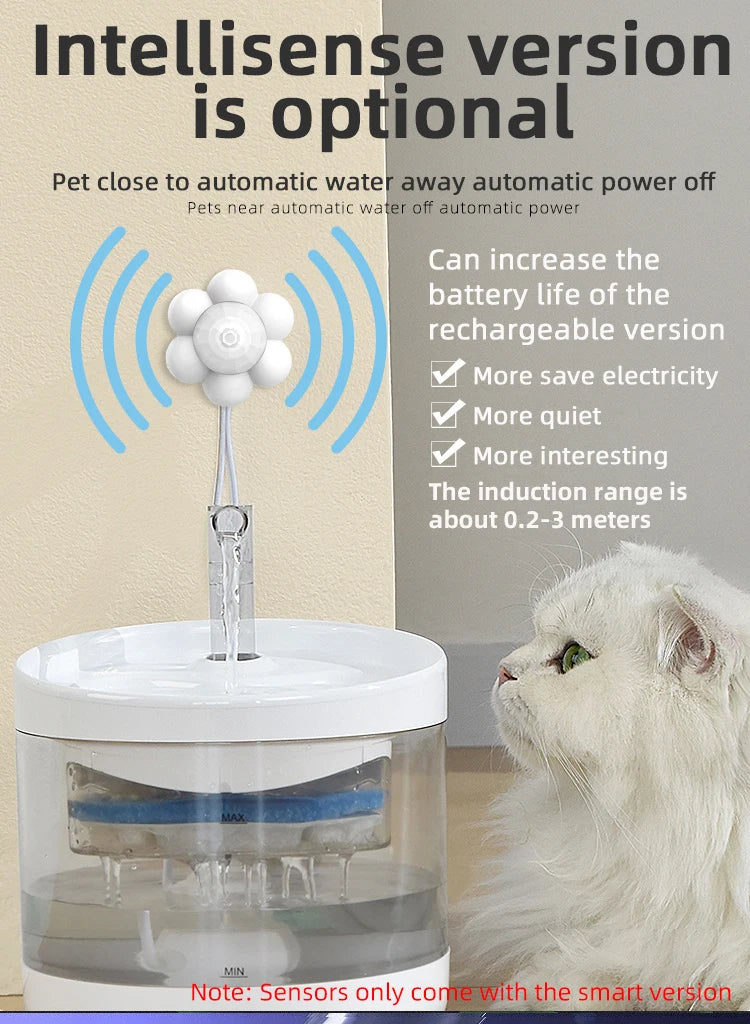 Fontaine à boire intelligente pour chat, distributeur d'eau automatique pour animaux de compagnie, bol à boire pour chat, filtre, fournitures pour chiots et chats