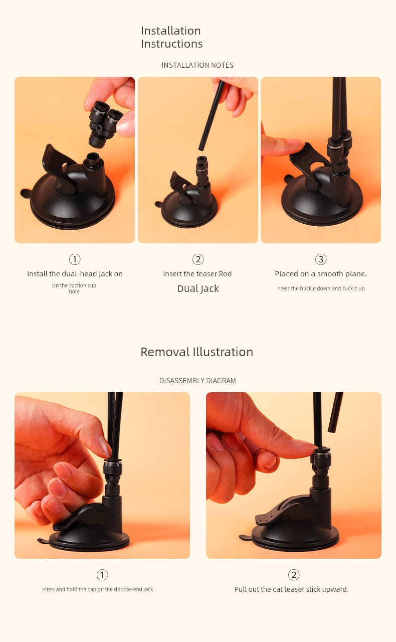 Strong Suction Cup Replacement Head Relieving Stuffy Handy Gadget Cat Teaser