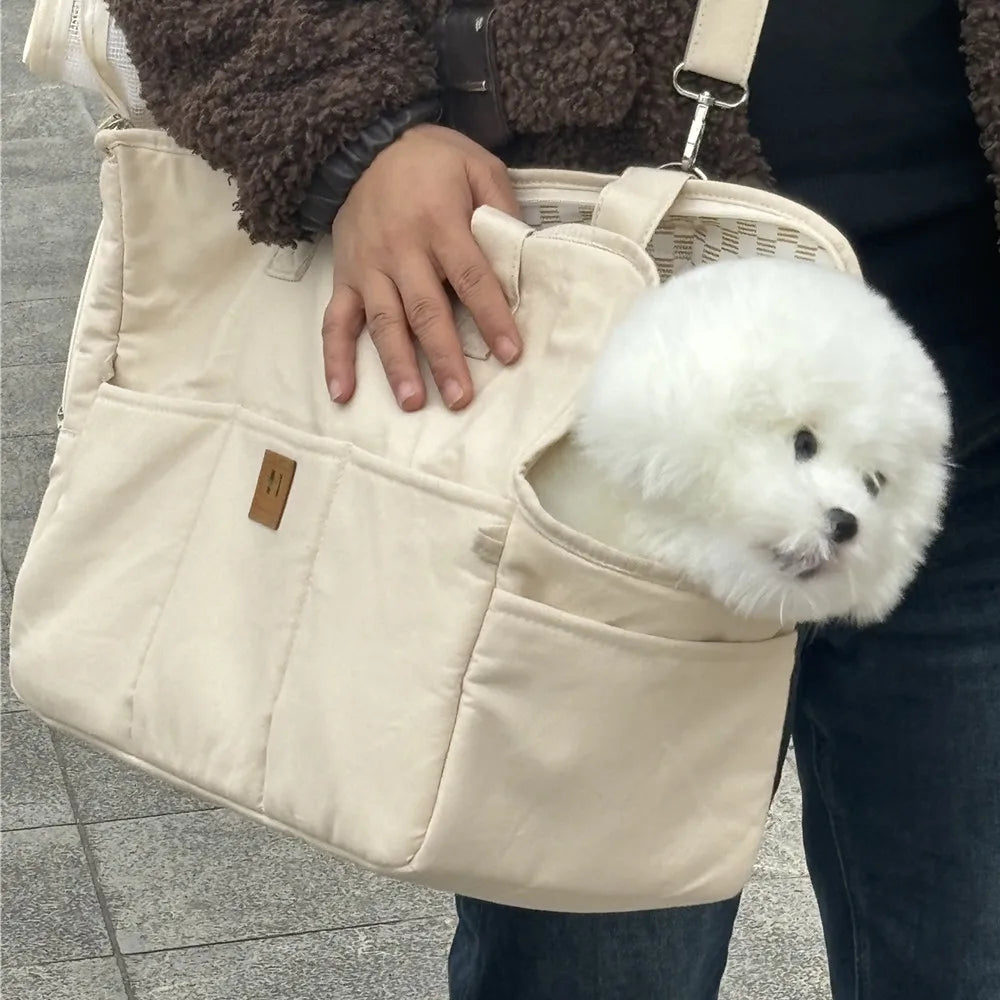 Portable Pet Travel Carrier Tote Bag for Cat, Breathable Dog Travel Bag Carrier Shoulder Bag Carrier Car Seat  bed safe Travel