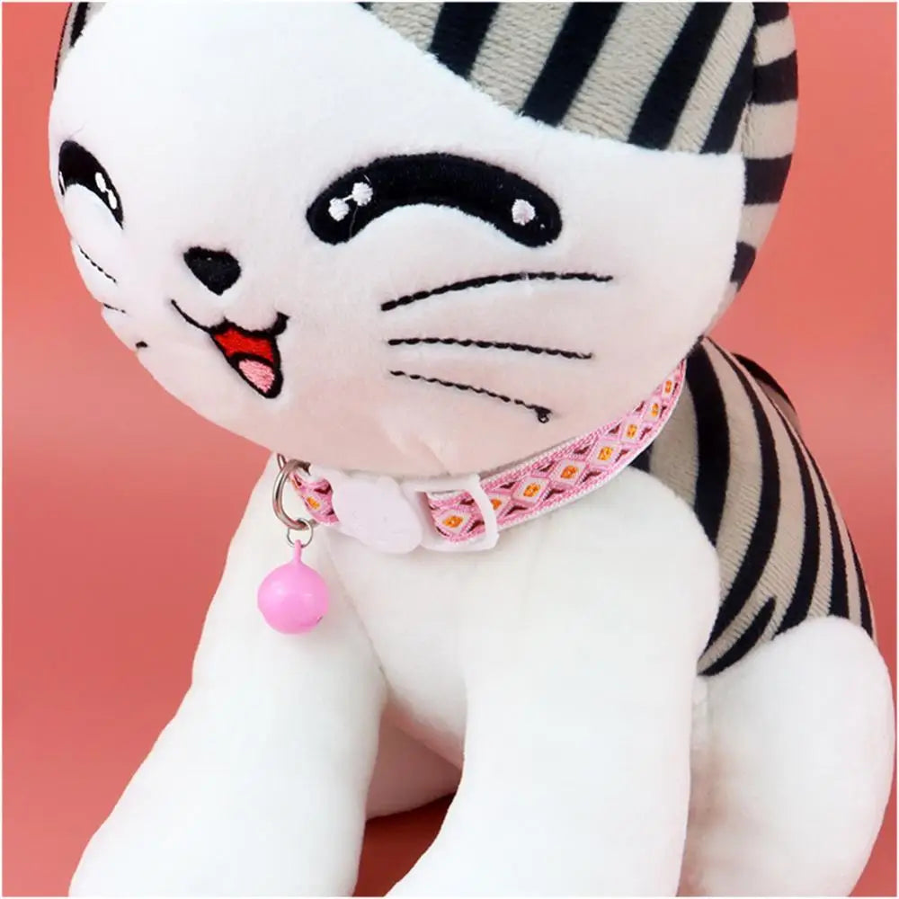 1PCS Pet Supplies Cat Collar Anti-choking Collar Cat Face Buckle Ethnic Jacquard Cat Collar with Bell Adjustable Safety Necklace