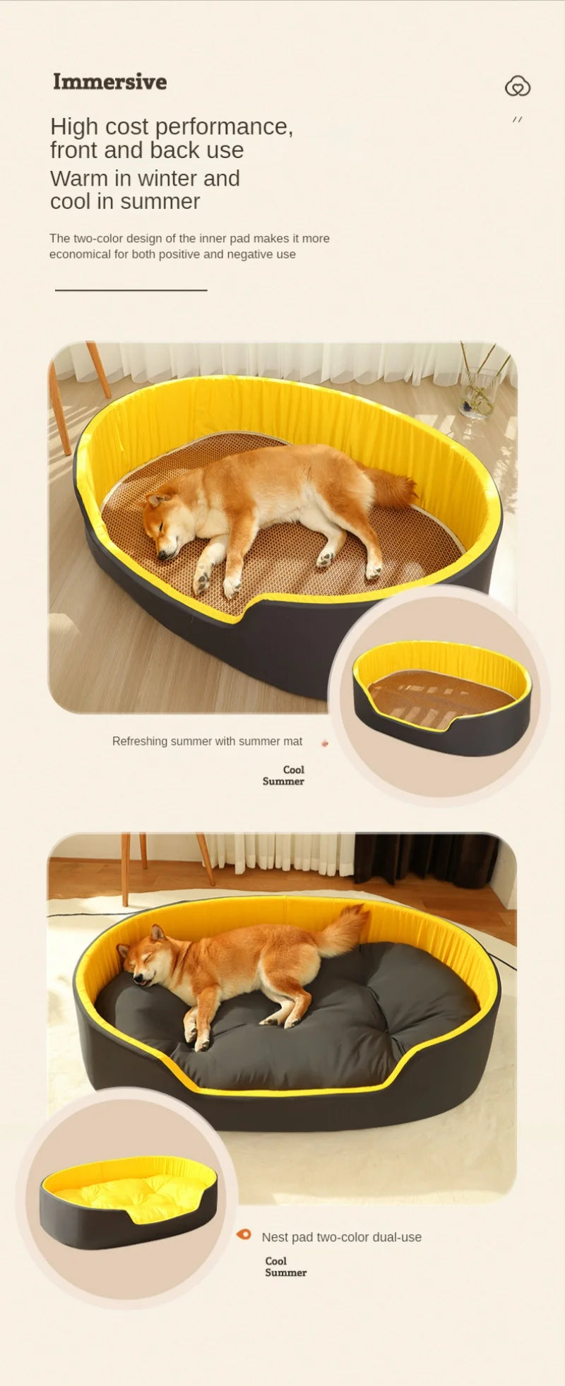 Pet Dog Bed Four Seasons Universal Big Size Extra Large Dogs House Sofa Kennel Soft Pet Dog Cat Warm Bed S-XL Pet Accessories