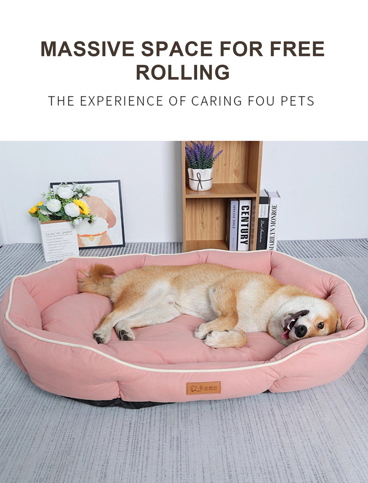 Imitation Suede Velvet Dog Bed Fluffy Soft High Rebound Breathable Dogs Mat Beds Bite-resistant Anti-slip Pet Dog Accessories