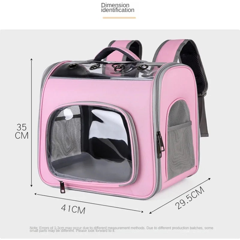 Pet Bag New Solid Color Casual Trend Portable Dog Bag Large Capacity Breathable Cat Backpack