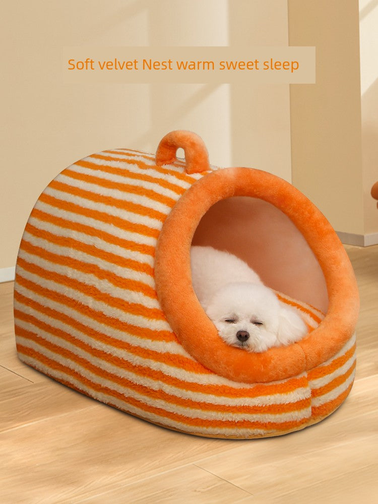 Cat Nest Winter Heattech Semi-Enclosed Sleep Kennel