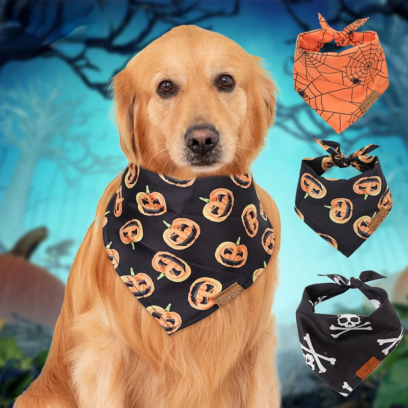 Dog Pet Triangle Towel Halloween Party Dog Bandana Adjustable Pet Scarf Bib For Dogs Pet Dog Grooming Accessories