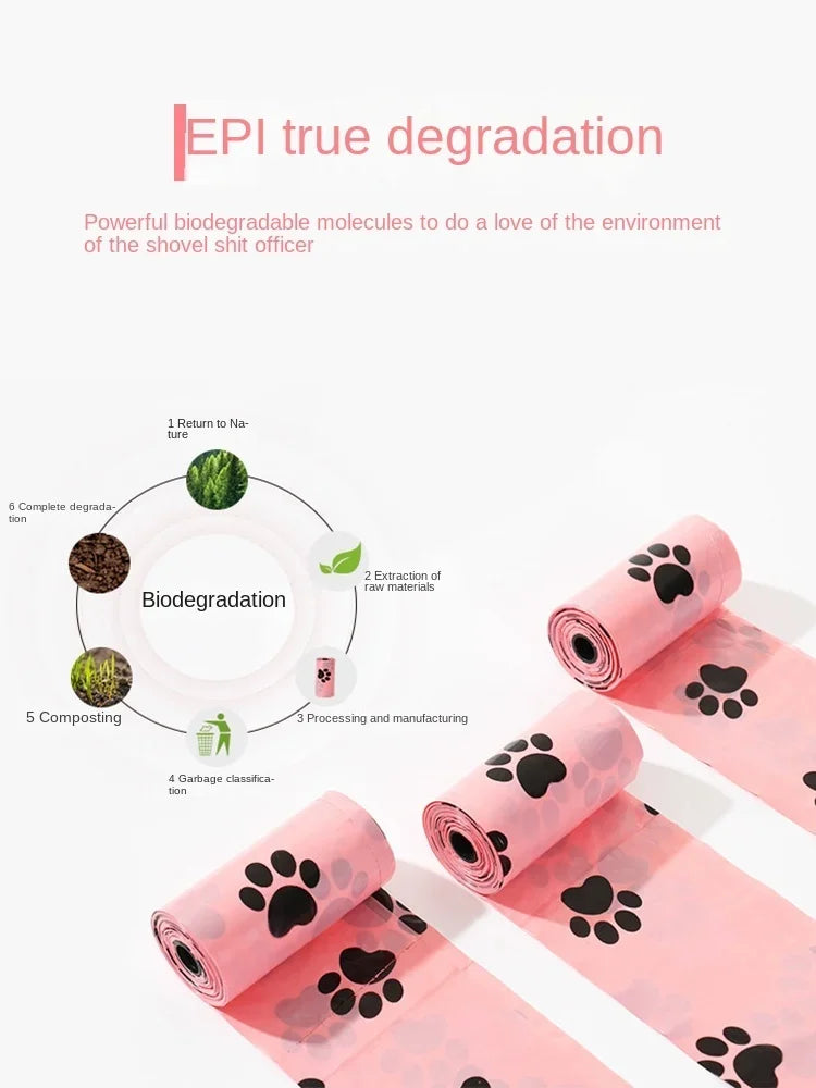 EPI Intensification Biodegradable Pet Garbage Bag Poop Bags Dog Poop Bag Dispenser Dog Cleaning Supplies Cat Poop Bag