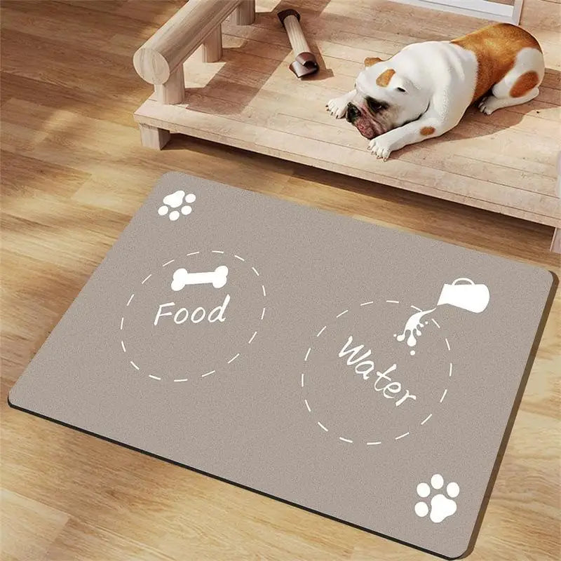 Pet Feeding Mat-Absorbent Pet Placemat for Food and Water Bowl, with Waterproof Rubber Backing, Quick Dry Water Mat for Dog Cat