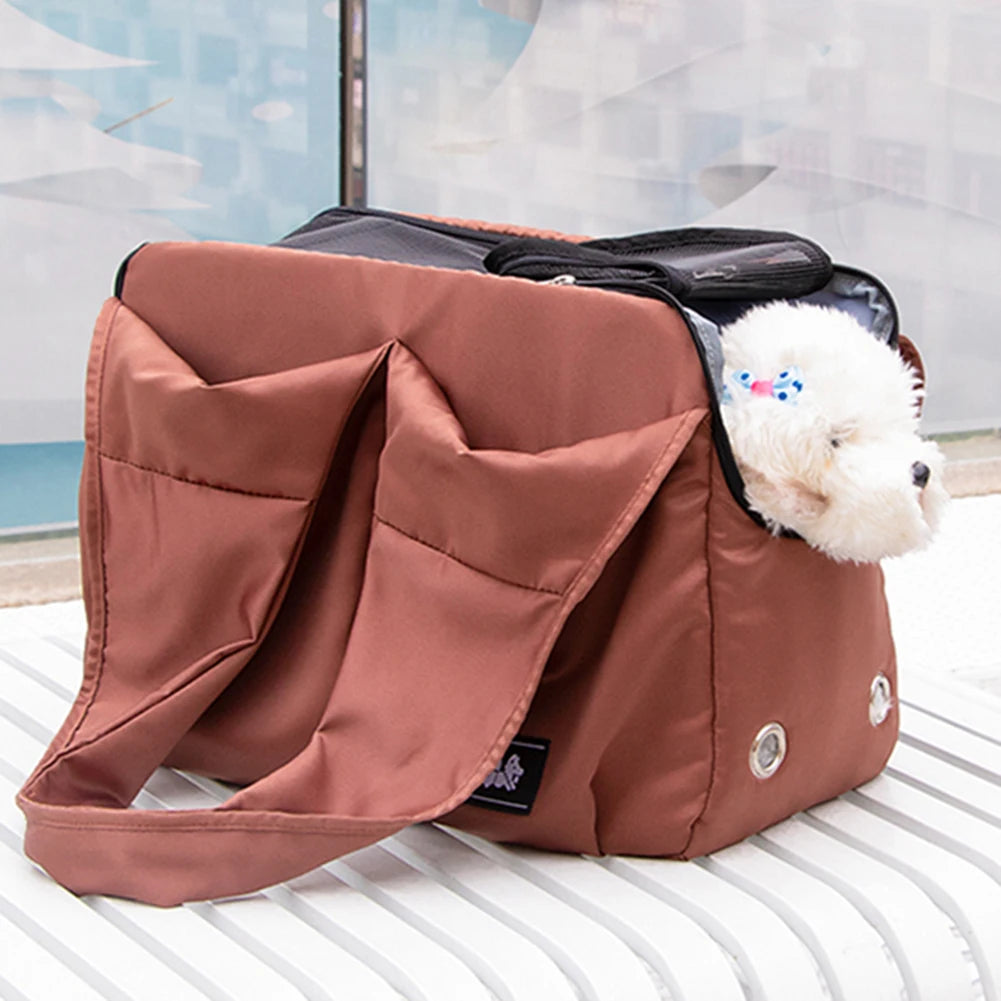 Portable Casual Shoulder Bag Waterproof Outdoor Pet Cat Dog Carrier Panier Handbag Kitten Puppy Carrying Bag With Bottom Pad