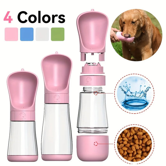 Dog Water Bottle Portable Pet Water Bottle Leak Proof Dog Water Dispenser and Food, Lightweight Dog Travel Water Bottle Bowl