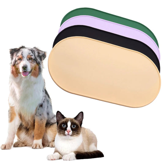 Silicone Pet Bowl Mat Placemat Waterproof Prevent Spills Dog Cat Food Feeding Pad Kitten feeding Pet Bowl tray Mats