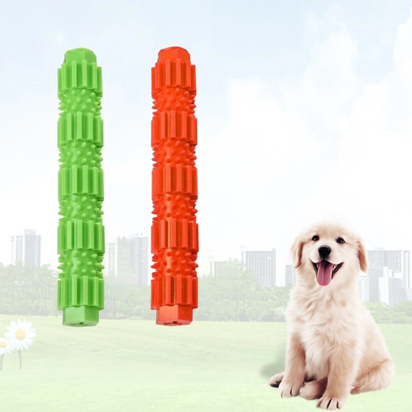 Pet Dog Chew Toy for Aggressive Chewers Treat Dispensing Rubber Teeth Cleaning Toy Squeaking Rubber Dog Toy Toys for Dogs 1Pc