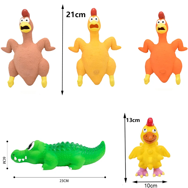 Squeaky Dog Rubber Toys Dog Latex Chew Toy Chicken Animal Bite Resistant Puppy Sound Toy Dog Supplies For Small Medium Large Dog