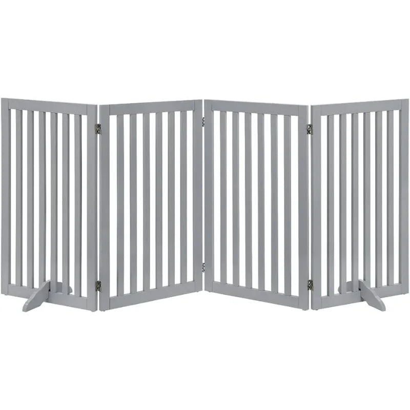 36”H Free Standing Pet Gate for Dog Cat Baby, Tall Wooden Dog Gates for Doorway, Stairs, Foldable Pet Fence for The House